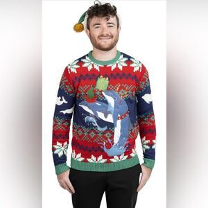 NWT Jollidays “Ugly” Christmas Sweater Dolphin Unisex Size M